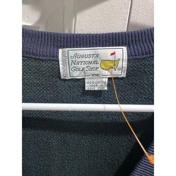 Augusta National Golf Shop Sweater Vest XXL Slazenger Green Plaid Masters Logo - Picture 5 of 15